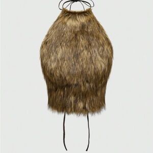 Faux Fur Halter Top